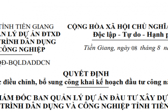 Về việc điều chỉnh, bổ sung công khai kế hoạch đầu tư công năm 2024